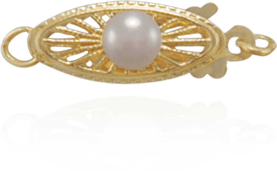 Filigree Fish Hook Clasp With Cultured Pearl - Pearl (1500x1500), Png Download