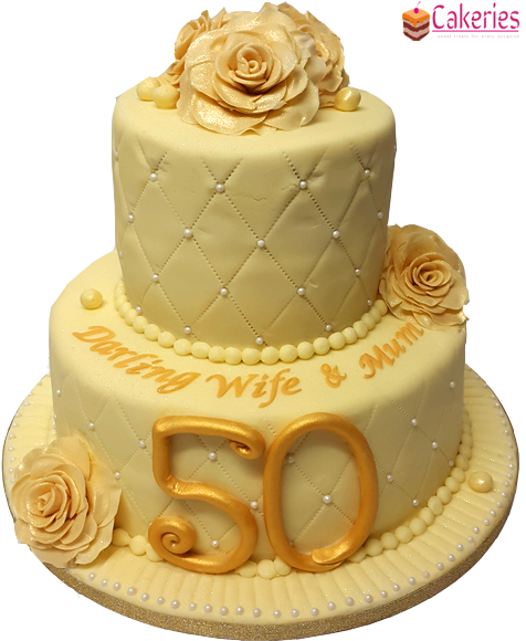 50th Birthday Cake - 50th Birthday Cake Png (500x600), Png Download