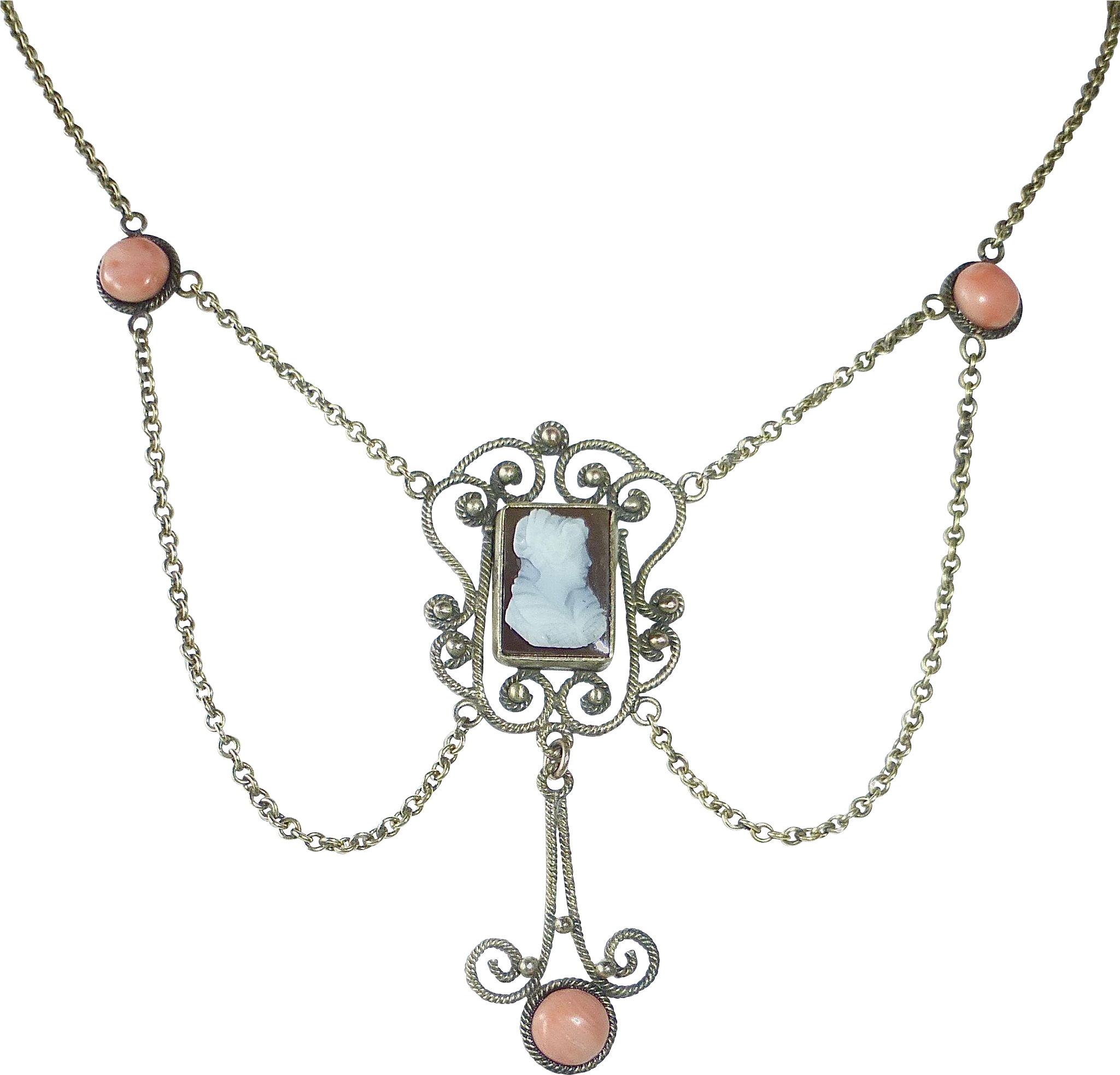 Svg Stock Cameo Drawing Necklace - Necklace (2048x2048), Png Download
