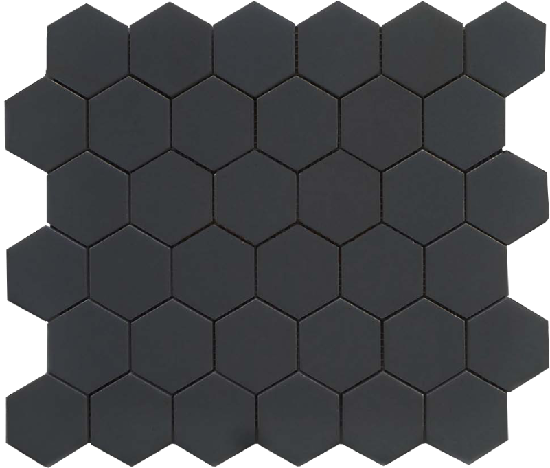 Cc Mosaics Black Hexagon 2 - Matte Black Hexagon Tiles (948x693), Png Download