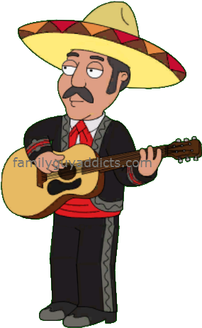 Mariachi La Almeja Guitarist - Mexican Guy From Family Guy (300x473), Png Download