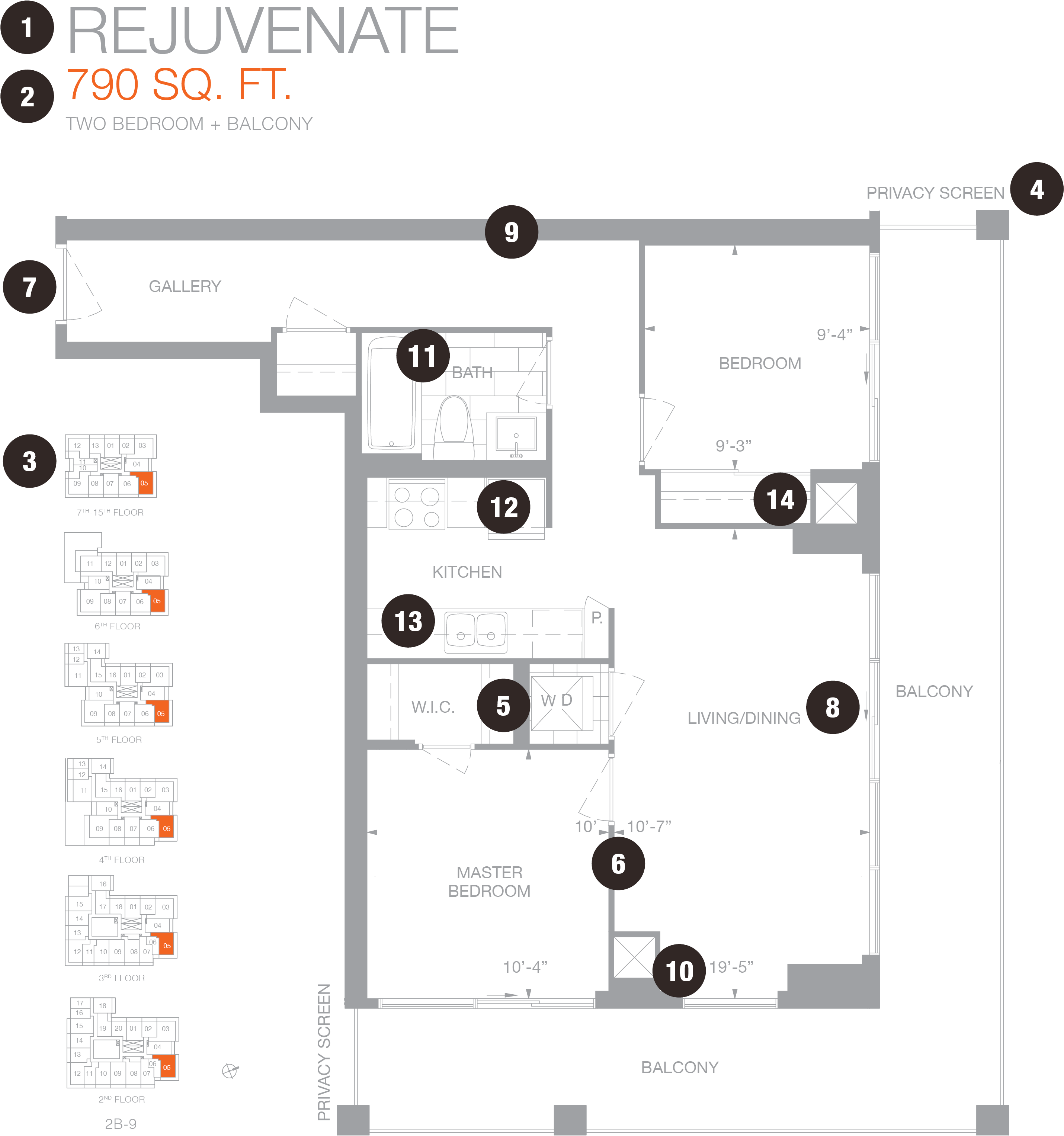Reading A Condo Floorplan - Floor Plan (2965x3219), Png Download