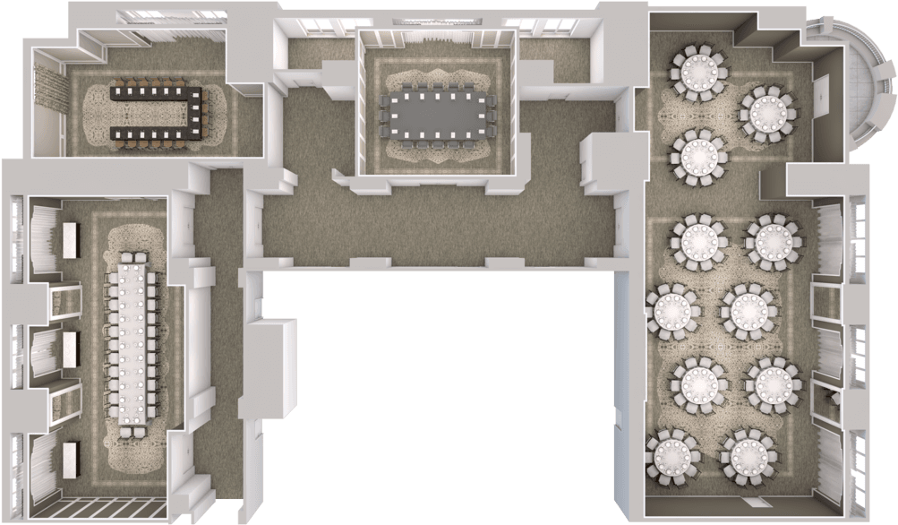 Meeting Floor - Top Down - Waldorf Astoria Chicago Floor Plan (1024x768), Png Download