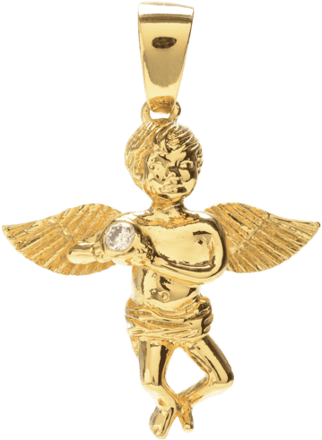 Pendant 0020 Angel Cz Grande 593b2162 9247 4ec2 Bab4 - Gold Crucifix Necklace (667x667), Png Download