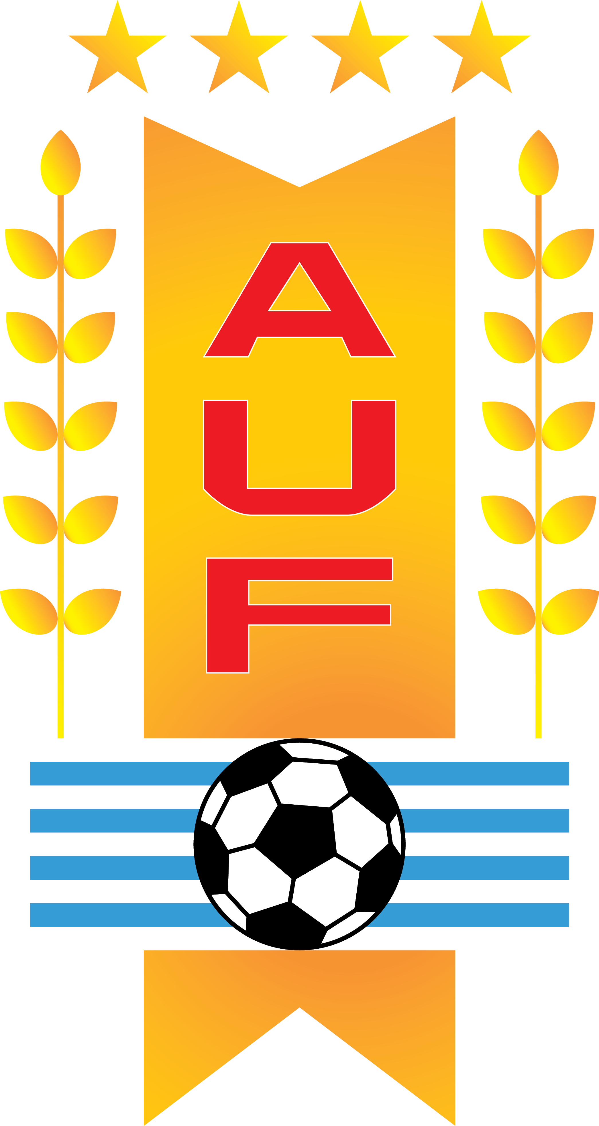 Asociación Uruguaya De Fútbol - Uruguay Football Federation Logo (2091x3931), Png Download