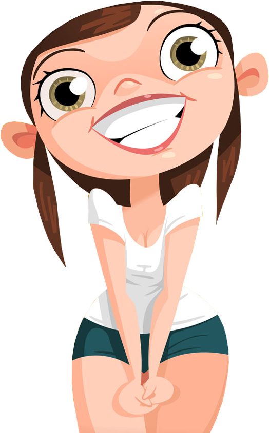 Happy Woman Smiling - Mujer Feliz Dibujo Animado (580x850), Png Download