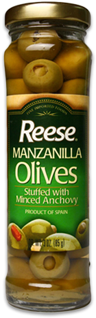 Reese Olives, Manzanilla, Stuffed With Almond - 3 Oz (500x494), Png Download