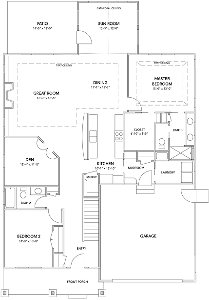 Streamsong Condominiums 1906 Sf Floor Plan - Diagram (428x620), Png Download