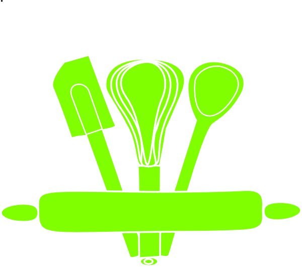 How To Set Use Green Kitchen Utensils Clipart - Clip Art (600x530), Png Download