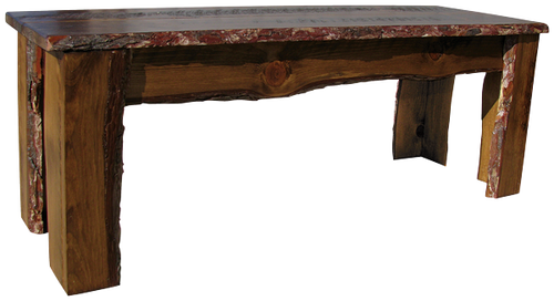 Natural Pine Wood Is Coated With A Sealant - Sawdust City Sawdust 4' Long Rustic Bench Rbn48 (500x272), Png Download