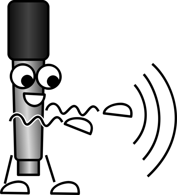 Microphone Sound Acoustic Wave Comics - Funny Sound Waves (680x750), Png Download