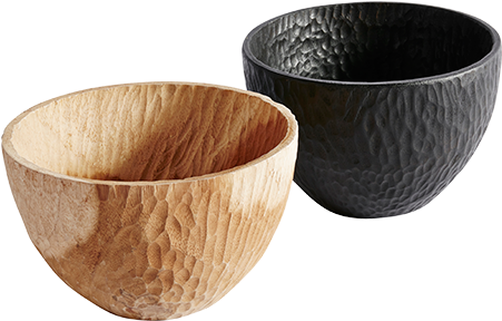 Hand Carved Wooden Bowl Set 2 Piece - Muubs - Carved Bowls - Set Of 2 (450x320), Png Download