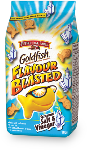 Pepperidge Farm Goldfish, Dorm Food, Junk Food, Goldfish - Goldfish Crackers Salt And Vinegar (340x510), Png Download