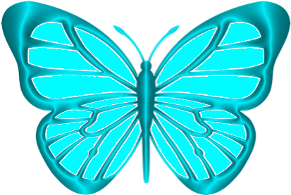 Turquoise Clipart Green Butterfly - Turquoise Butterflies Clip Art (540x380), Png Download