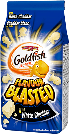 Goldfish® Flavour Blasted® Crackers Wild White Cheddar - Goldfish Flavor Blasted White Cheddar (340x510), Png Download