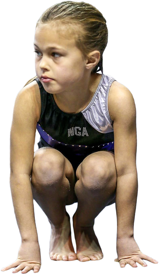 Gymnast Squatting - Rhythmic Gymnastics (1800x1418), Png Download