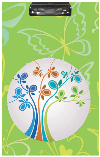 Clipboard - Green Butterfly - Sterling Clip And Drawing Board - Green (842x618), Png Download