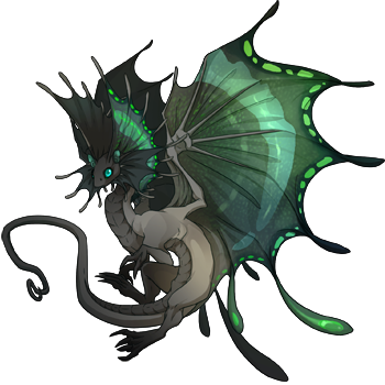 Royal Green Butterfly Skin - Dragon (350x350), Png Download