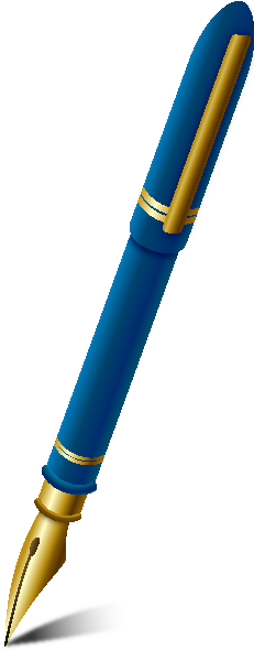 Fountain Pen Navy Blue - Fountain Pen Pen Clipart (231x600), Png Download