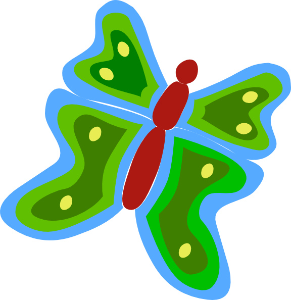 How To Set Use Blue And Green Butterfly Clipart - Orange Butterfly Shower Curtain (576x594), Png Download