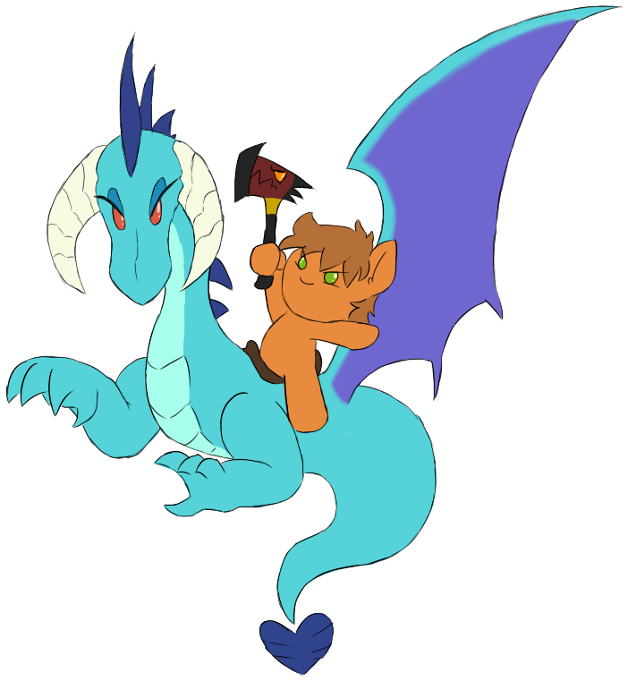 Sanyo2100, Chibi, Cute, Dragon, Earth Pony, Fire Axe, - Cartoon (800x800), Png Download