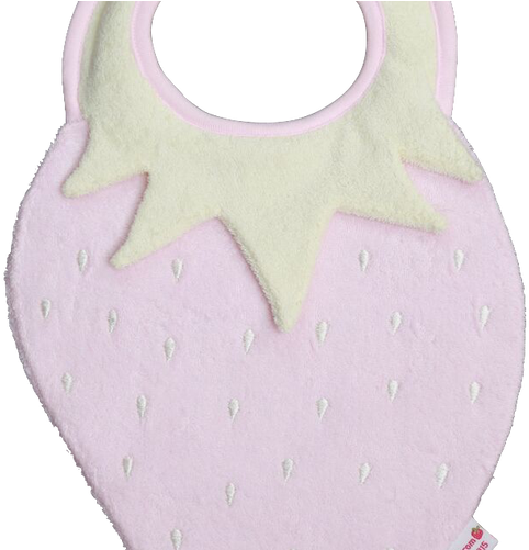 Light Pink And Cream Strawberry Bib - Pattern (500x500), Png Download