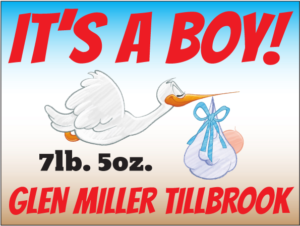 Baby Mit Storch Runder Aufkleber (600x600), Png Download