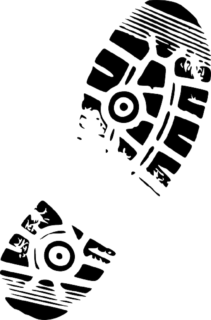 Outline, Marks, Print, Cartoon, Free, Shoe, Boot, Shoes - Shoe Print Clip Art (800x1213), Png Download