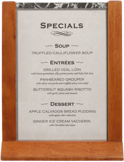 Table Tent Menu Holders (487x600), Png Download