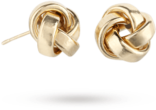 9ct Yellow Gold Polished Knot Stud Earrings - Dyrberg/kern (350x350), Png Download