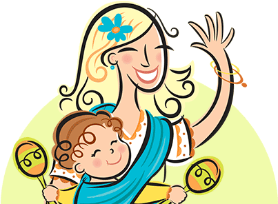 With The Little Ones Snuggled Into Baby Carriers, Moms - Salsa (420x339), Png Download