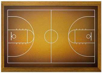 Basketball Court In The Wooden Frame - Soccer-specific Stadium (400x400), Png Download