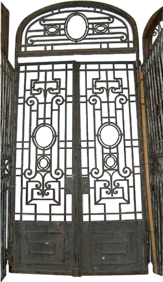 These Heavy, Forged Iron Entry Doors Are Crafted In - Iron Double Doors French (554x554), Png Download