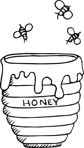 Honey Pot Coloring Page (336x590), Png Download