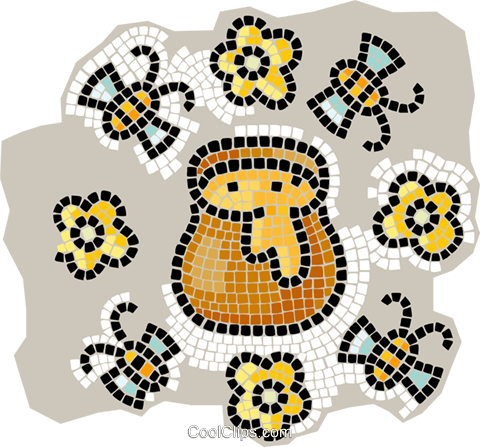 Honey Pot Royalty Free Vector Clip Art Illustration - Honey Bee (480x447), Png Download