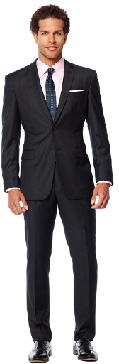 A Three Piece Suit Is Always A Sure Look - Perry Ellis Portfolio Gray Suit (285x525), Png Download