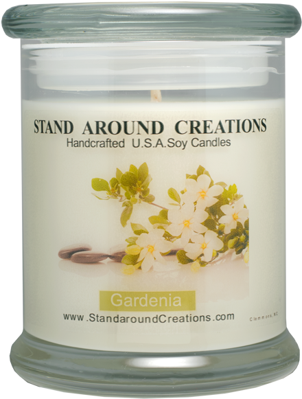 Gardenia Status 12-oz - Stand Around Creations Premium 100% Soy Candle - 12 (450x608), Png Download