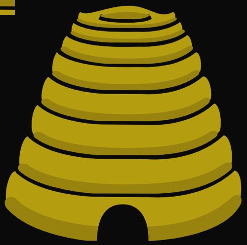 Cartoon Bee Hive (500x497), Png Download