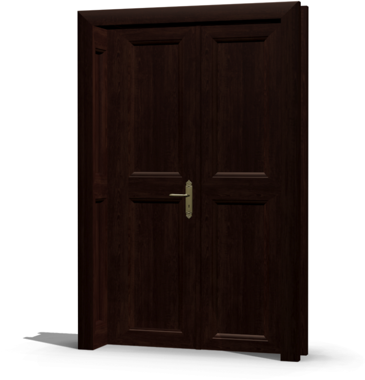 Wooden Double Door - Home Door (1000x1000), Png Download