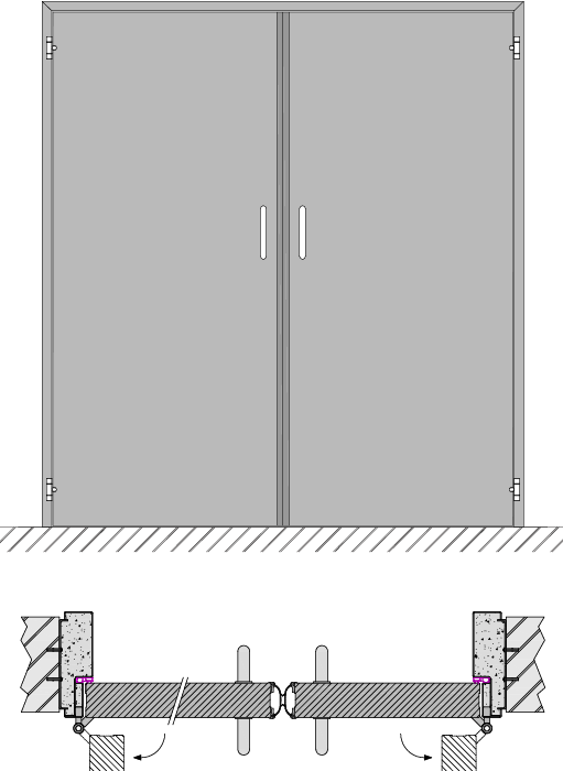 Double Door With No Priority Direction Of Opening - Door (511x700), Png Download