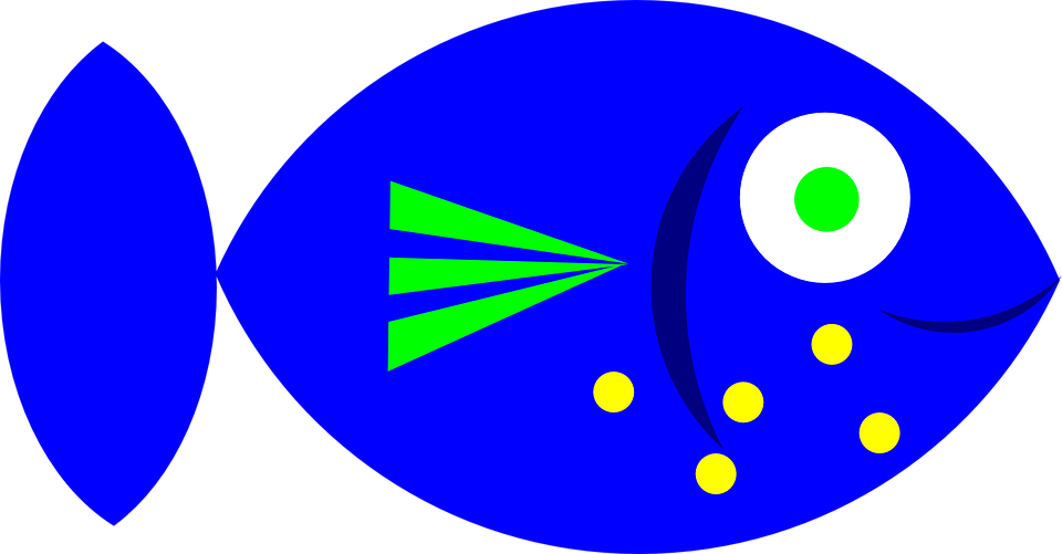Blue Fish At Vector Online - Fish Clip Art (600x313), Png Download