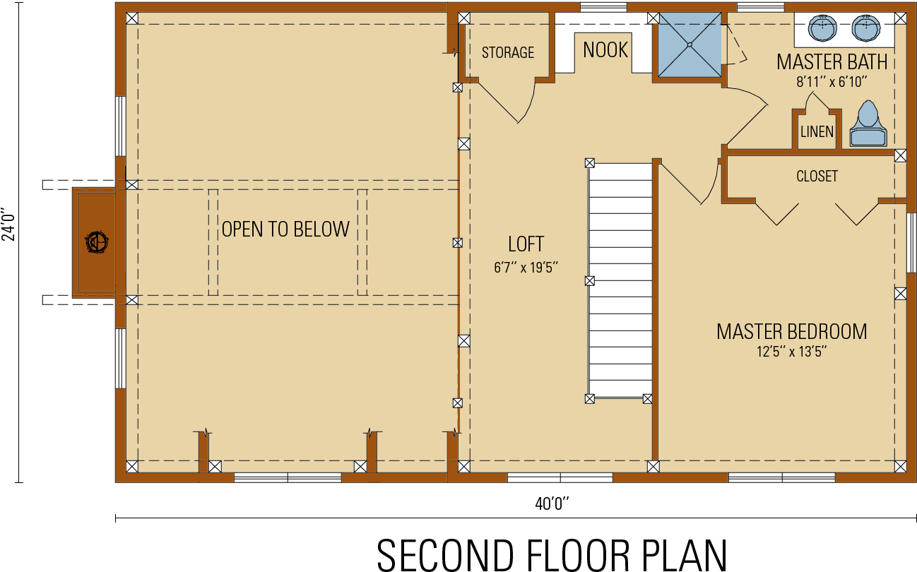 Craftsman Timber Frame Fall Feature Home - Floor Plan (1626x999), Png Download