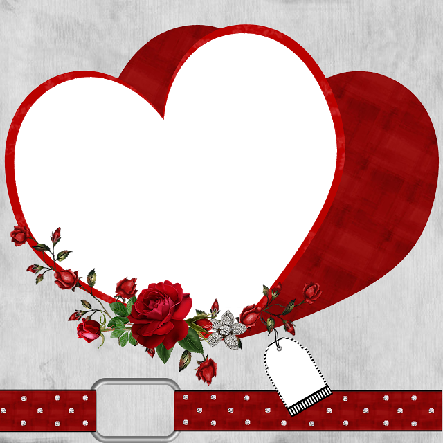 Encontro De Casais - Moldura Coração Vermelho Png (640x640), Png Download