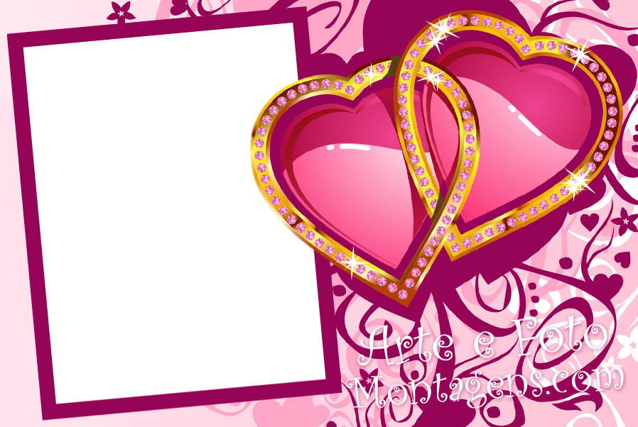 Coracoes De Ouro - Molduras Para (898x602), Png Download
