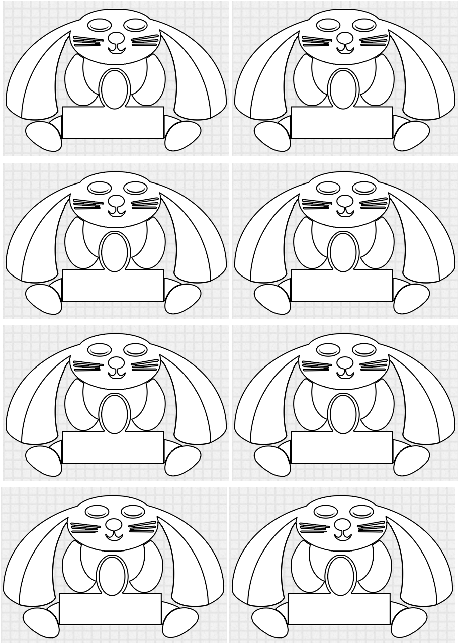 Right Click To Download 8 Easter Bunny Name Tags With - Sketch (930x1315), Png Download