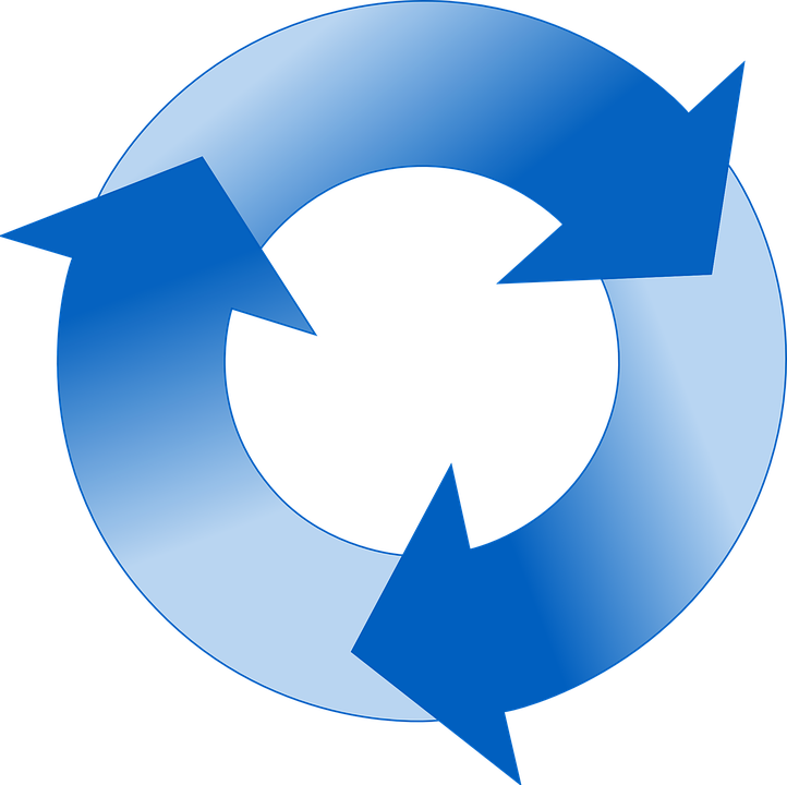 Clip Art Vector And Inspiration Circle Onwe - Circle Arrow Icon Blue (600x599), Png Download