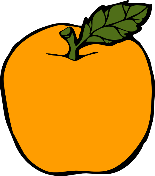 Golden Apple Clip Art At Clker - Fruits Shapes For Colouring (522x593), Png Download