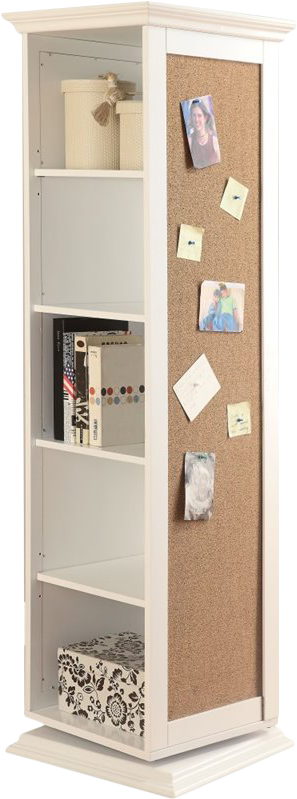 Coaster Swivel Storage Cabinet With Cork Board In White - Coaster Company White Swivel Cork Board Storage Cabinet (800x800), Png Download