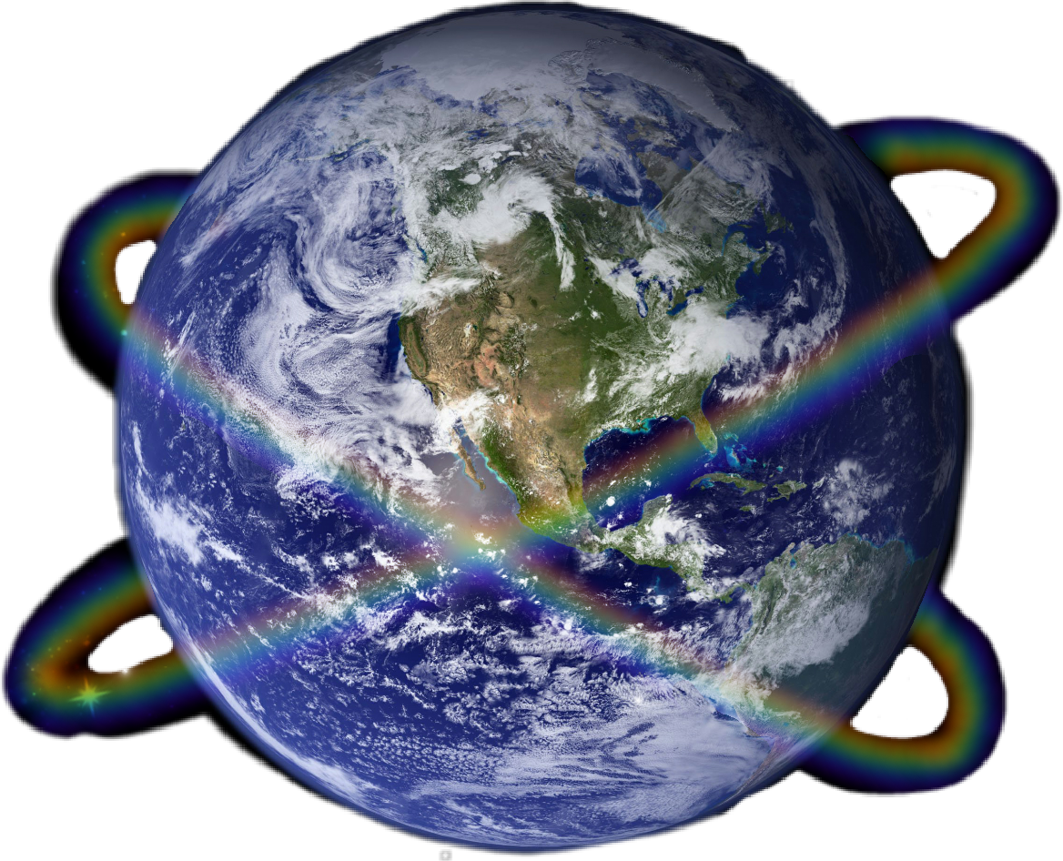 Freetoedit Sticker Earth Planet Planets Rainbow Space - Earth (1168x946), Png Download