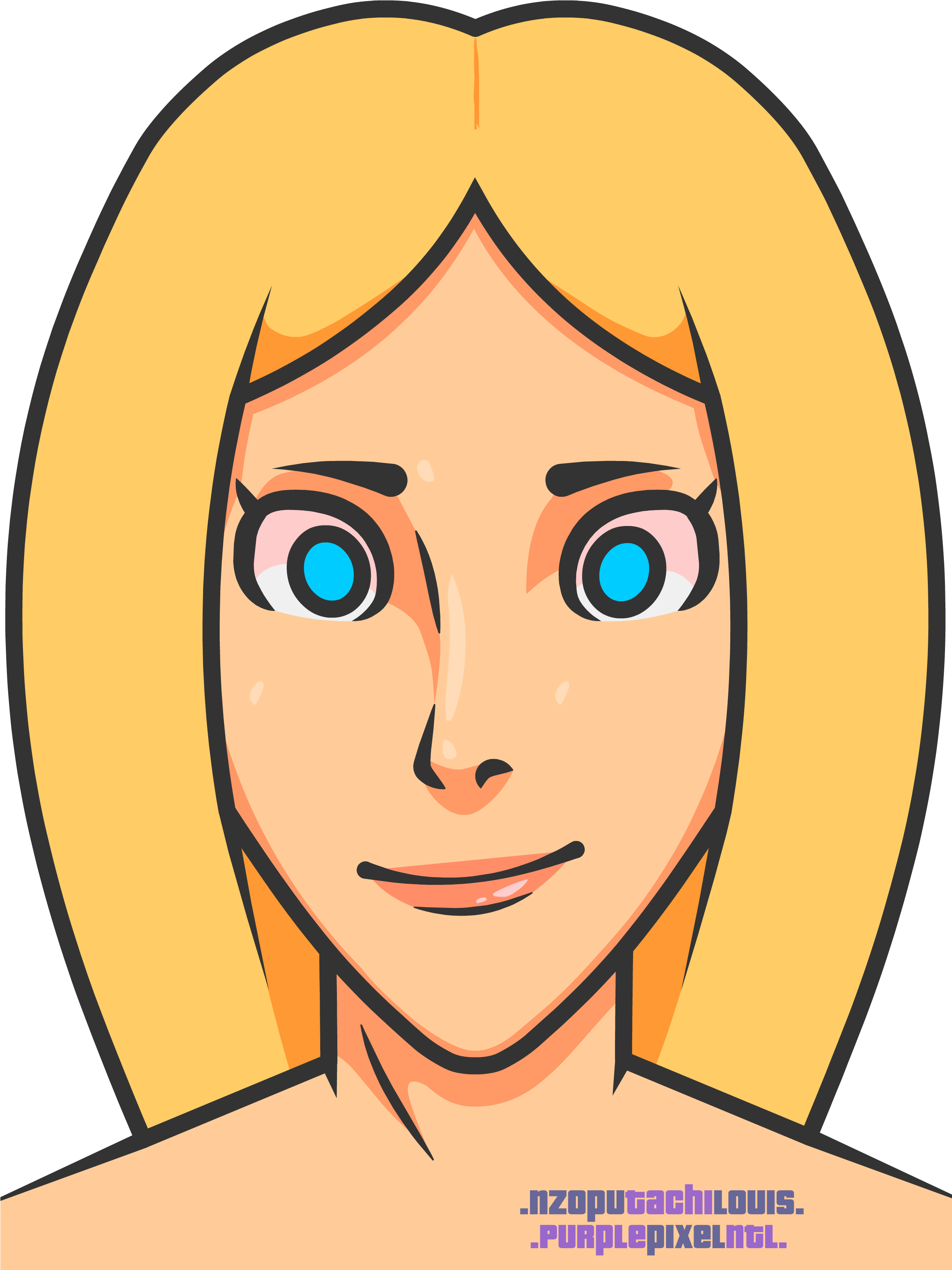 Blonde Girl - Oval (2446x3648), Png Download